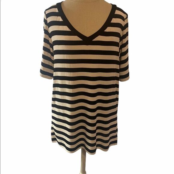 BCBG Max Azria Long Stripped Knit Stretch Top - Picture 1 of 16